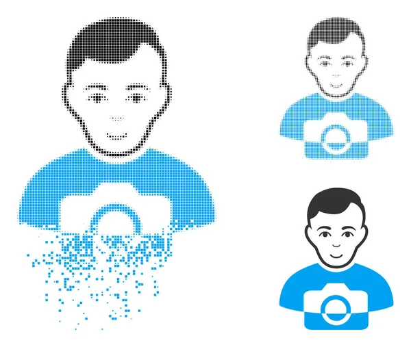 Yüz ile kırık noktalı yarım ton fotoğrafçı simgesi