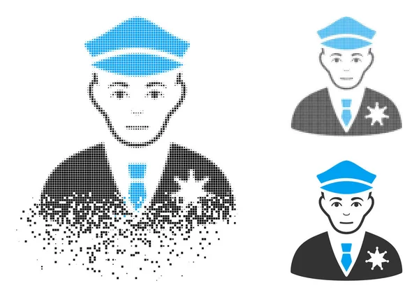 Dağılmakta yarı ton polis simge yüzü ile noktalı