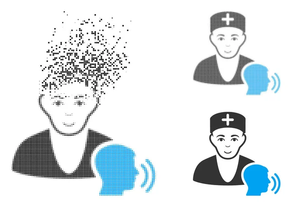 Noktalı yarım ton psikoterapist doktor ziyaret simge yüzü ile taşıma
