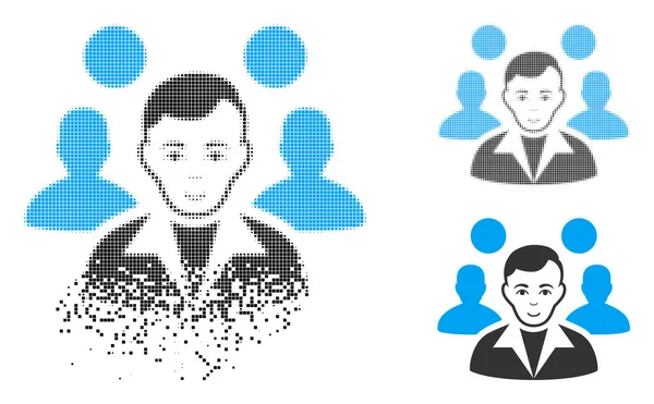 Yüzü yok, pixelated yarı ton ve hasarsız tüm sürümleri ile personel lideri simgesi. Parçaları eriterek personel lideri piktogram vektör düzenlenir.