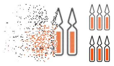 Damaged Dot Halftone Ampoules Icon clipart