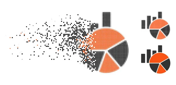 Gráficos triturados Pixelated Halftone Icono — Vector de stock