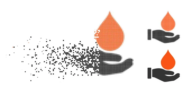 Shredded Pixel Halftone Donate Blood Icon — Stock Vector