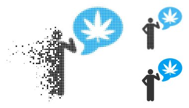 Rüya simgesi eriterek Pixelated yarı ton uyuşturucu