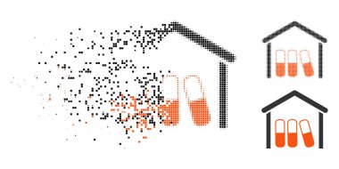 Kırık Pixelated yarı ton garaj simgesi ilaçlar