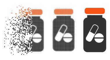 Parçalanmış noktalı yarım ton uyuşturucu Phial simgesi