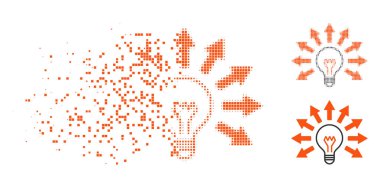 Hasarlı Pixelated yarı ton elektrik ışığı simgesi