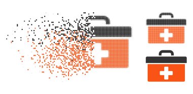 Hareketli noktalı yarım ton ilkyardım araç kutusu simgesi