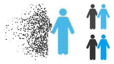 Rendelenmiş nokta yarı ton eşcinsel çift simgesi