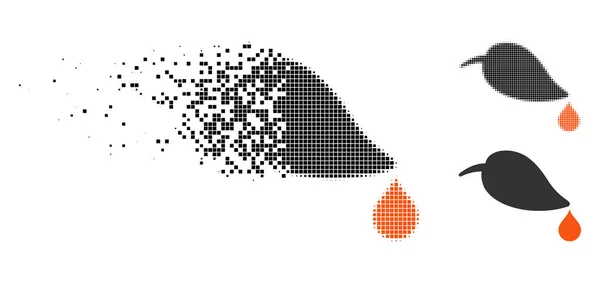 Icono de Ecología Halftone Pixelated triturado — Vector de stock