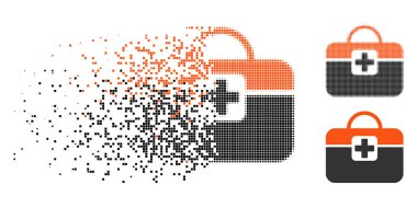 Kaybolan noktalı yarım ton tıbbi kiti simgesi