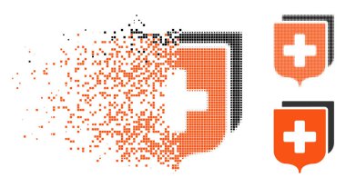 Eriterek piksel yarı ton tıbbi kalkan simgesi