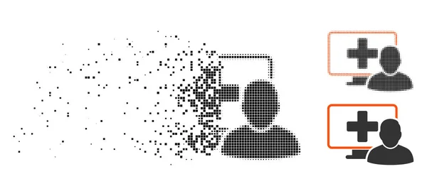 Κάταγμα Pixel απόχρωσης του γκρι σε απευθείας σύνδεση ιατρική εικονίδιο — Διανυσματικό Αρχείο