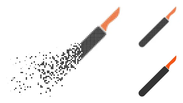 Icono de bisturí disuelto Pixel Halftone — Vector de stock
