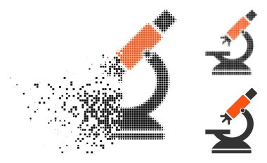 Kaybolan Pixelated yarı ton Labs mikroskop simgesi