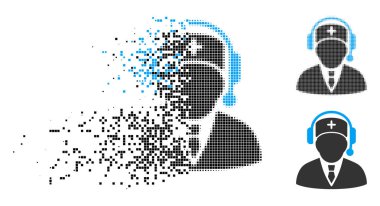 Hasarlı nokta yarı ton Doktor çağrı merkezi simgesini