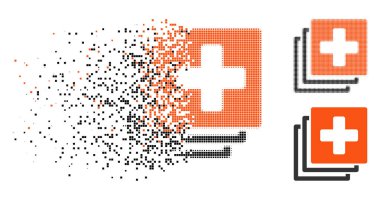 Kırık noktalı yarım ton tıbbi belgeler simgesini