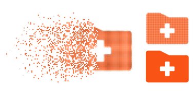 Tıbbi klasör simgesi yok, pixelated yarı ton ve hasarsız tüm türevleri. Hücreleri vektör kaybolan tıbbi klasör simgesi haline oluşur. Kaybolan etkisi dikdörtgen piksel içerir.