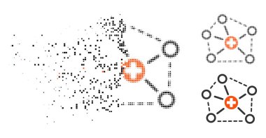 Hareketli nokta yarı ton tıbbi ağ yapısı simgesini