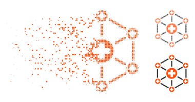 Toz nokta yarı ton tıbbi ağ simgesini