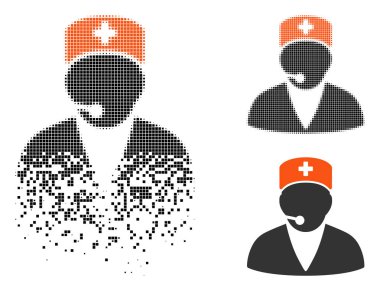 Pixelated yarı ton tıbbi işleç simgesini dağılmakta