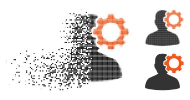 Hasarlı noktalı yarım ton migren simgesi