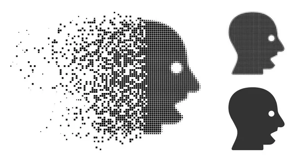 Піктограма розсіювання пікселів напівтонових голівки — стоковий вектор
