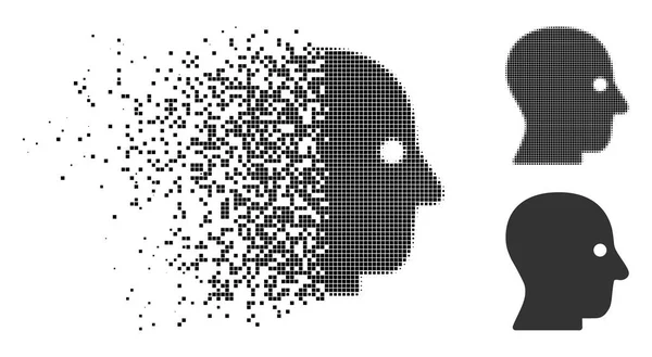 Піктограма переміщення пунктирною напівтемною головою — стоковий вектор