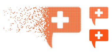 Yarı ton tıbbi cevap simgesi toz noktalı