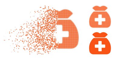 Ayrıştırılmış Pixelated yarı ton tıbbi sermaye fonu simgesi