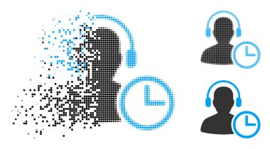 Hareketli nokta yarı ton işleç saat simgesini