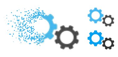 Hareketli nokta yarı ton Gears simgesi