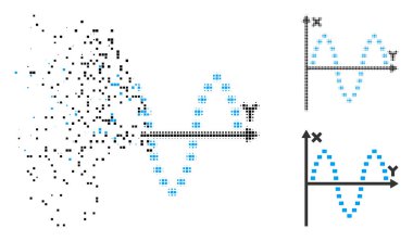 Piksel yarı ton taşıma noktalı Sinusoid Arsa simgesi