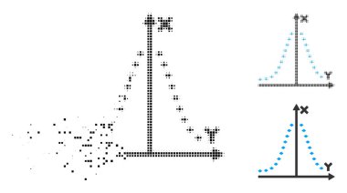 Gauss Arsa simgesi noktalı kırık piksel noktalı resim