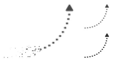 Piksel yarı ton büyüme satırı simgesi noktalı dağınık