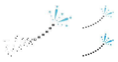 Harcanmış Pixelated yarı ton havai fişek izleme simgesi