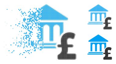 Parçalanmış piksel noktalı resim Müzesi Pound ödeme simgesi