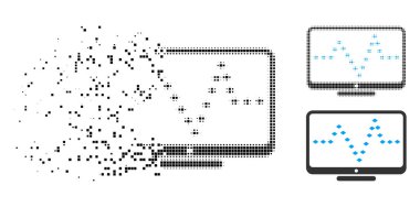 Nabız simgesi noktalı kaybolan Pixelated yarı ton ekran