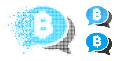 Kaybolan piksel noktalı resim Bitcoin sohbet simgesi