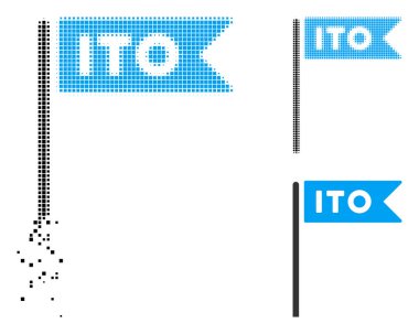 Dağınık pixelated yarı ton Ito bayrak simgesi