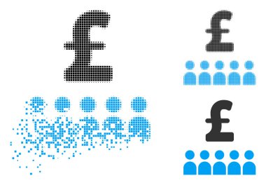 Hasarlı noktalı yarım ton İngiliz iş eğitim simgesi