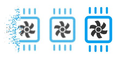 Ayrılmış nokta yarı ton çip simgesi soğutma