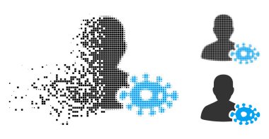 Tahribe noktalı yarım ton bakteriyolog simgesi