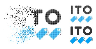 Harcanmış Pixelated yarı ton Ito simgeleri simge