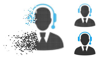 Toz nokta yarı ton Çağrı Merkezi Yöneticisi simgesini