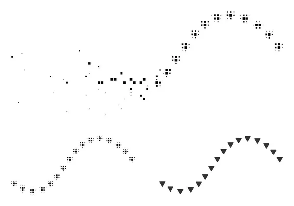Κατακερματισμένη Dot ράστερ διάστικτη γραμμή εικονίδιο λειτουργίας — Διανυσματικό Αρχείο
