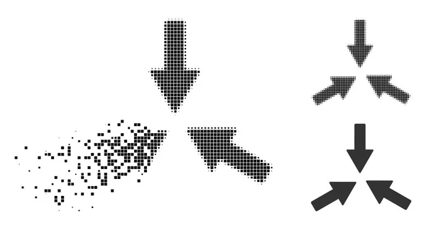 Перемещение пунктирной иконы "Три стрелы коллайдера" — стоковый вектор