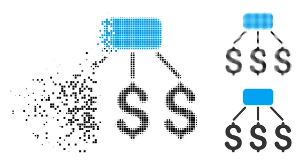 Icône de système financier demi-teinte à pois brisés — Image vectorielle