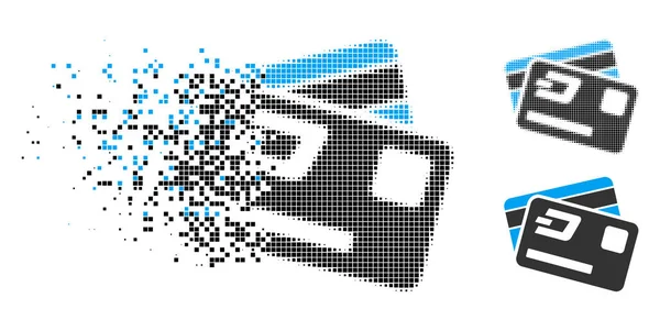 Disparition Dot Halftone Dash Cartes de crédit Icône — Image vectorielle