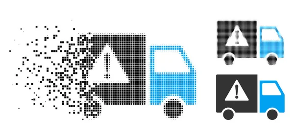 Dot Dot Halftone Danger Transport Truck Icon - Stok Vektor